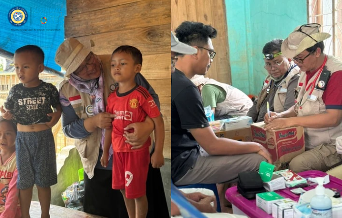 Misi Kemanusiaan di Tenggulun: FKP UNAIR Fokus Pulihkan Kesehatan Fisik Warga dan Ceriakan Mental Anak-Anak